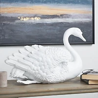 24" White Swan Sculpture
