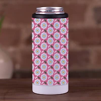 12oz. Pink Mod Flower Pattern Koozie