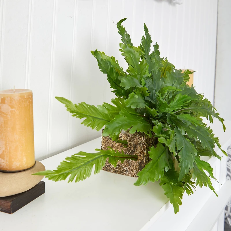 26" Green Fern Artificial Ledge Plant