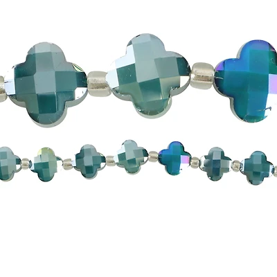 12 Pack: Glass Cross Faceted Beads by Bead Landing™, 12mm