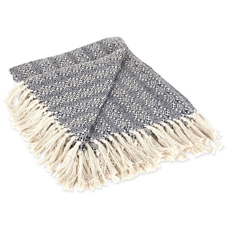 DII® Navy Diamond Stitch Throw