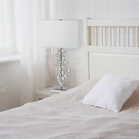 Lalia Home 26" Crystal Glitz and Chrome Table Lamp with White Shade