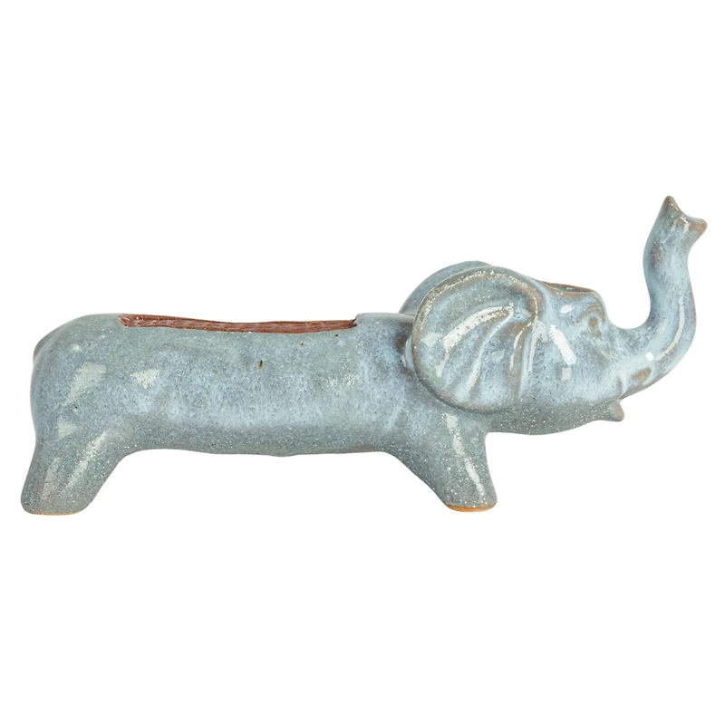 Hello Honey® 5.75" Gray Stoneware Elephant Match Holder