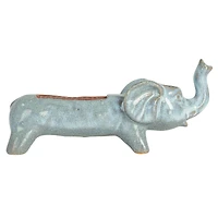 Hello Honey® 5.75" Gray Stoneware Elephant Match Holder