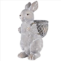 Design Tosano 16" Bunny with Basket Bearing Gifts Easter Rabbit Statue