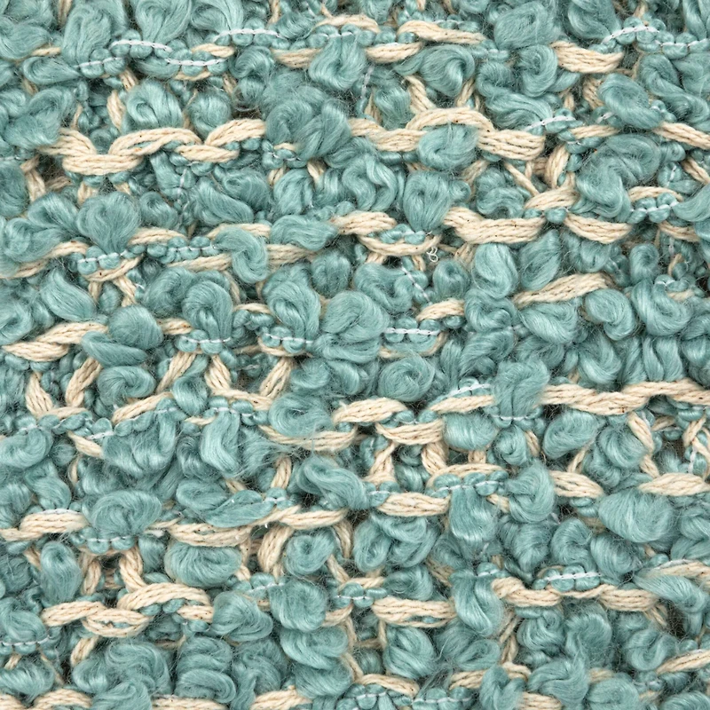 Hello Honey® 20" Blue Woven Cotton Blend Bouclé Pillow