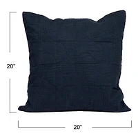 Hello Honey® Blue Square Modern Geometric Quilted Pillow Cover
