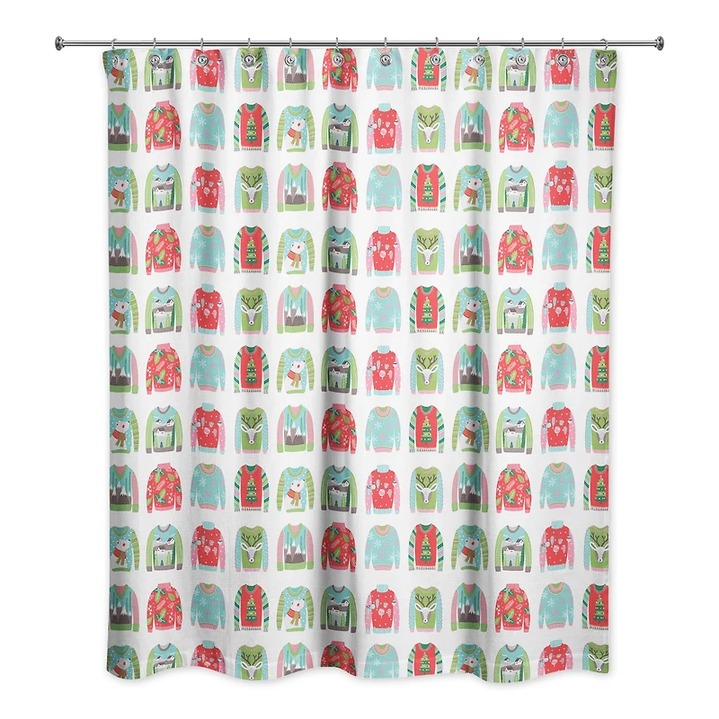 Ugly Sweater Pattern Shower Curtain