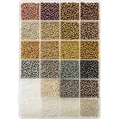 8/0 Neutral & Metallic Glass Seed Beads, 10.5oz. by Bead Landing™