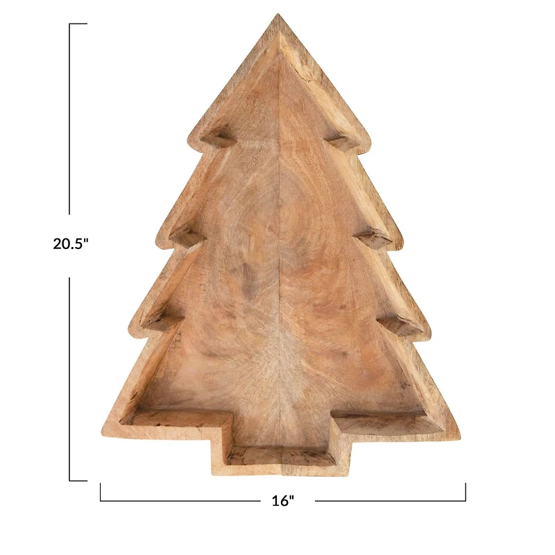 Hello Honey® Mango Wood Tree Shaped Serving Tray