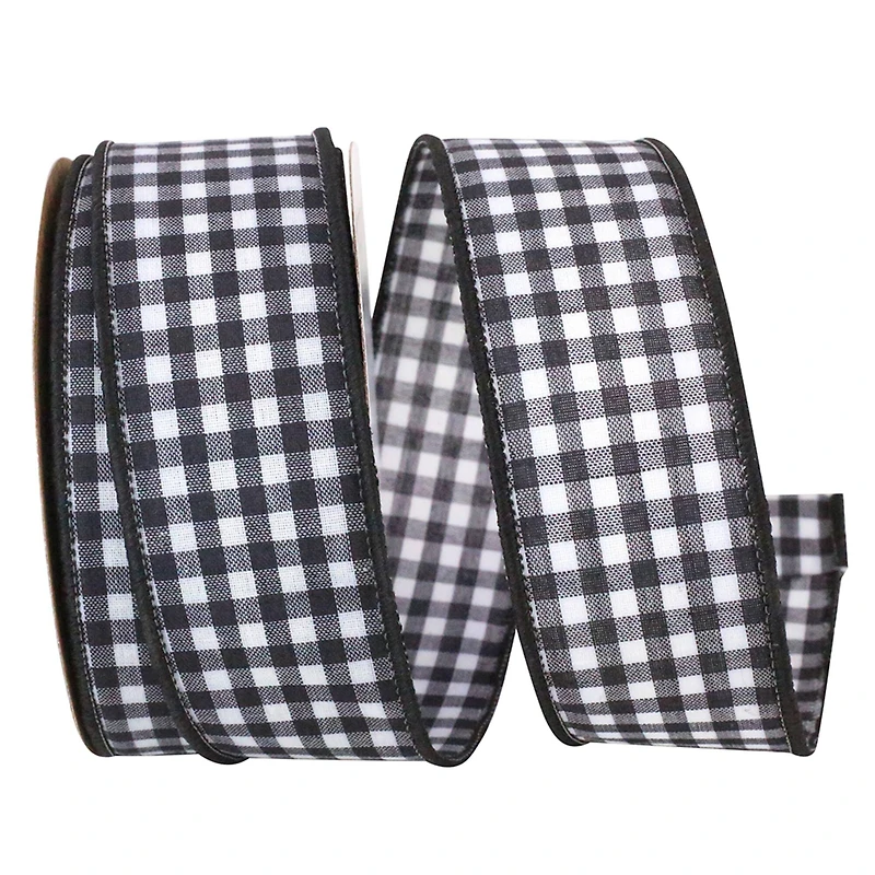 Reliant 1.375" x 10yd. Gingham Check Wired Ribbon