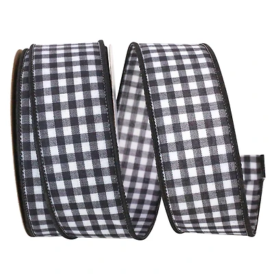 Reliant 1.375" x 10yd. Gingham Check Wired Ribbon
