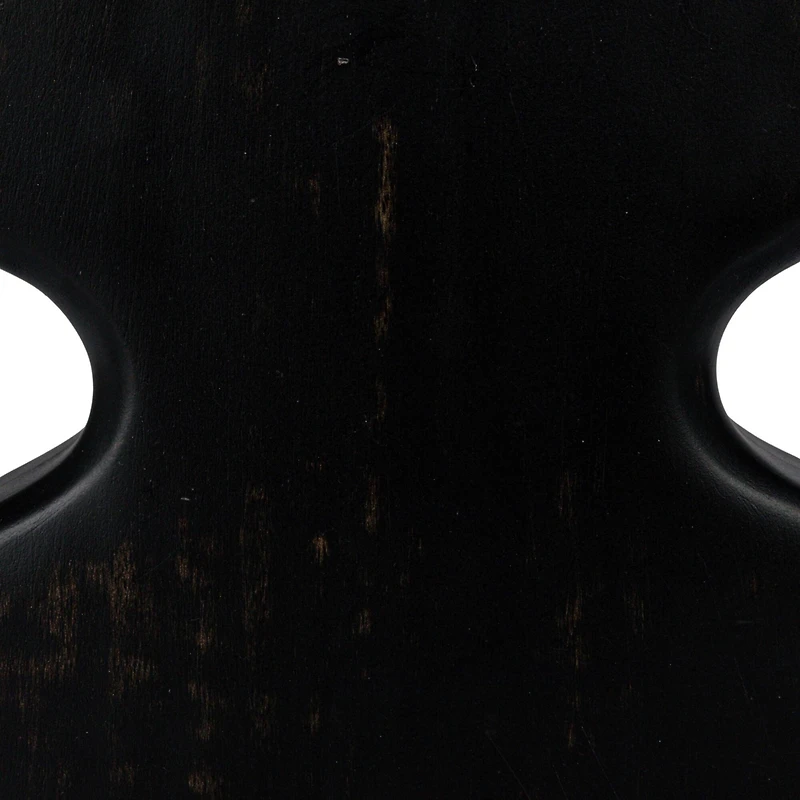 Hello Honey® 2ft. Black & Natural Mango Wood Abstract Shaped Table Lamp with Cotton Shade & Inline Switch