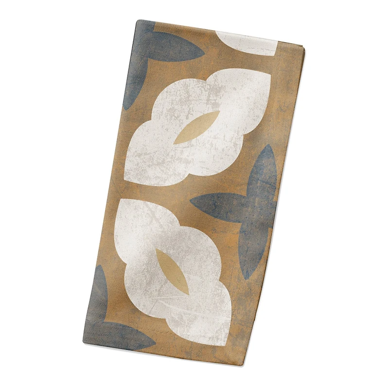 Yellow and Blue Medallion 10" x 10" Cotton Twill Napkin