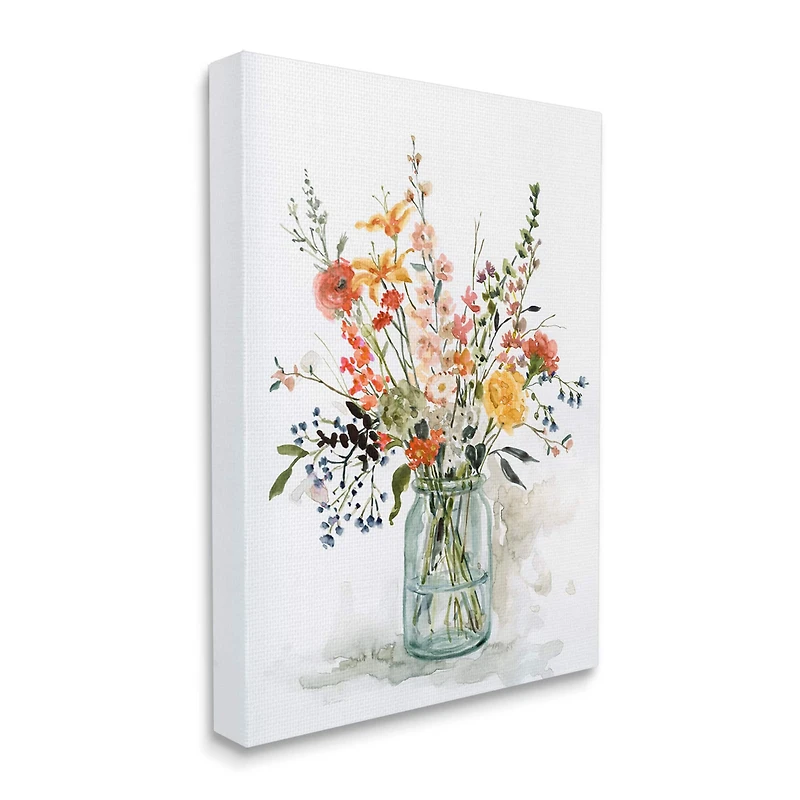 Stupell Industries Warm Summer Meadow Floral Bouquet Still Life Painting Canvas Wall Art
