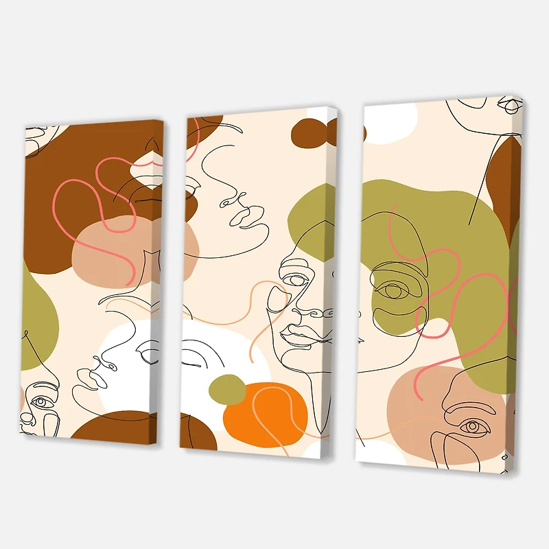 Designart - One Line Portrait of African American Women III