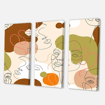 Designart - One Line Portrait of African American Women III