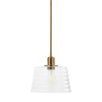 Hello Honey® Robert Stevenson Lighting Rhodes Metal & Clear Ribbed Glass Ceiling Light