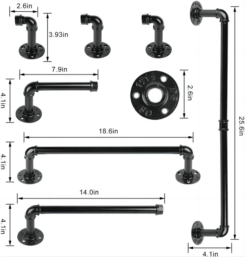 NEX™ 7-Piece Black Wall-Mounted Toilet Paper Roll Holder Set