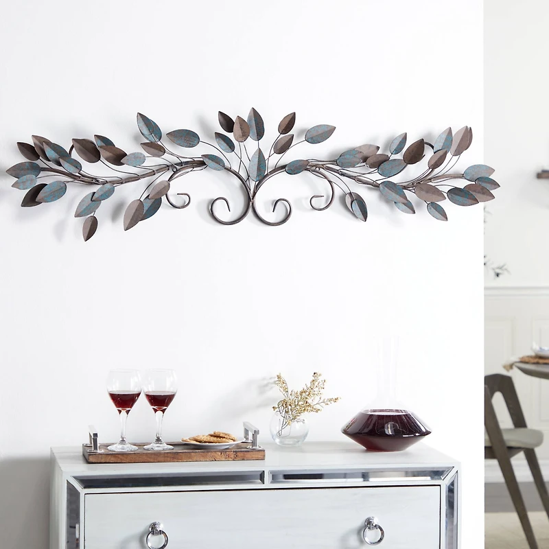 Blue Metal Traditional Tree Branch Wall Decoration