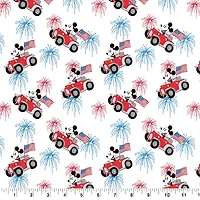 Disney® Patriotic Mickey Mouse in a Car Cotton Fabric