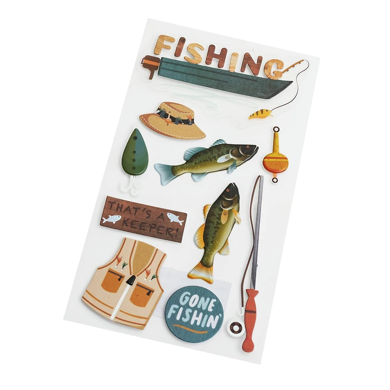 12 Pack: Fishing Stickers by Recollections™