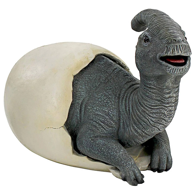 Design Toscano 13" Prehistoric Parasaurolophus Dinosaur Egg Hatchling Garden Statue