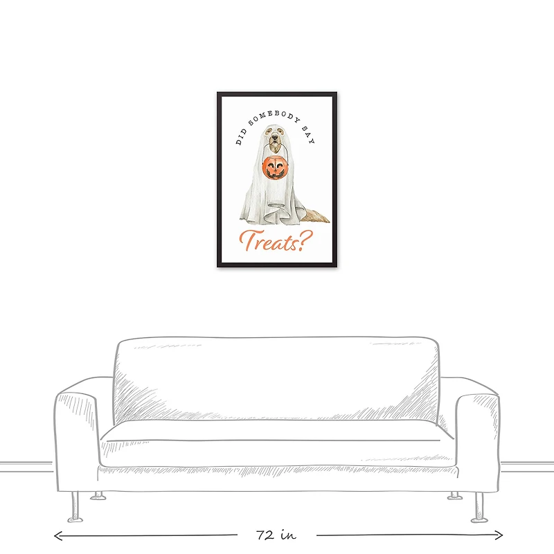 Did Someone Say Treats Black Framed Canvas Wall Art