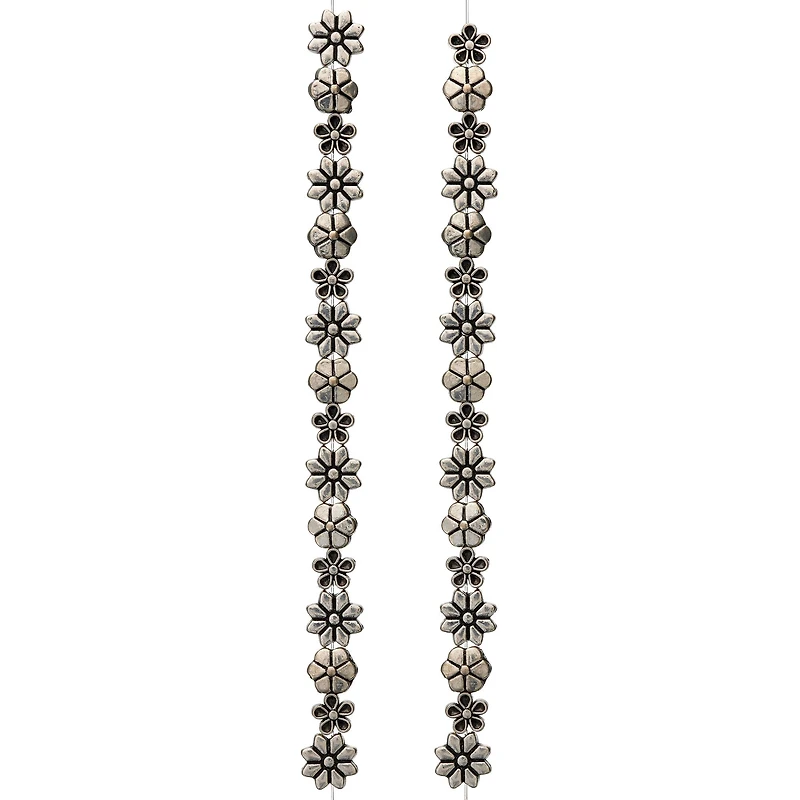 12 Packs: 32 ct. (384 total) Silver Metal Flower Beads by Bead Landing™