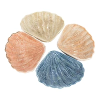 Hello Honey® 6" Blue & Peach Stoneware Shell Bowl Set
