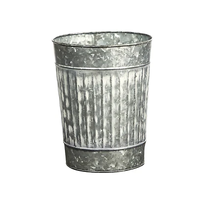 10i" Gray Farmhouse Country Pail Planter