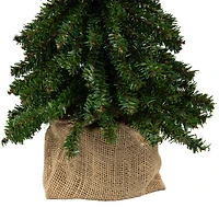 15" Unlit Downswept Village Pine Artificial Christmas Tree in Burlap Base