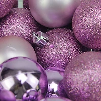 96ct. 1.5" Purple Shatterproof Plastic Ball Ornaments