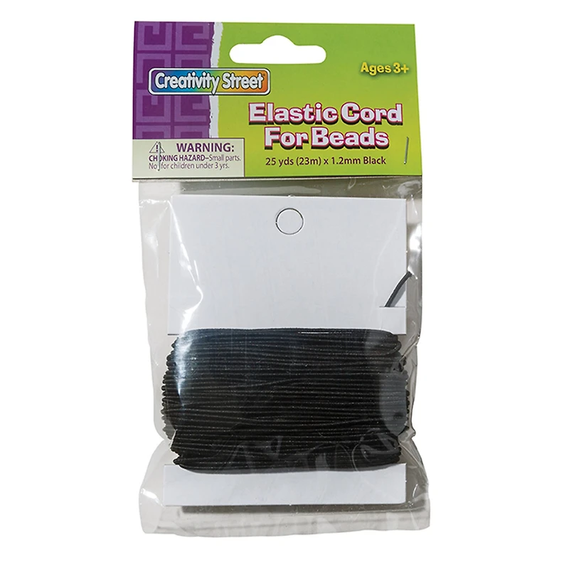 Creativity Street® 1.2mm Black Elastic Cord, 3ct.