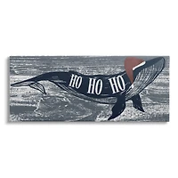 Stupell Industries Ho Ho Ho Christmas Santa Whale Canvas Wall Art
