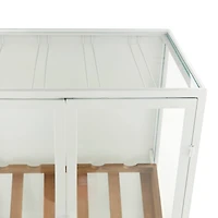 White Metal Farmhouse Standing Wine Rack 41" x 21" x 14"