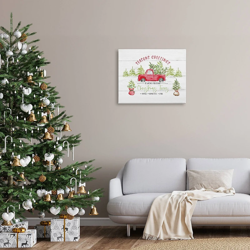 Stupell Industries Farm Fresh Christmas Trees Seasonal Canvas Wall Art