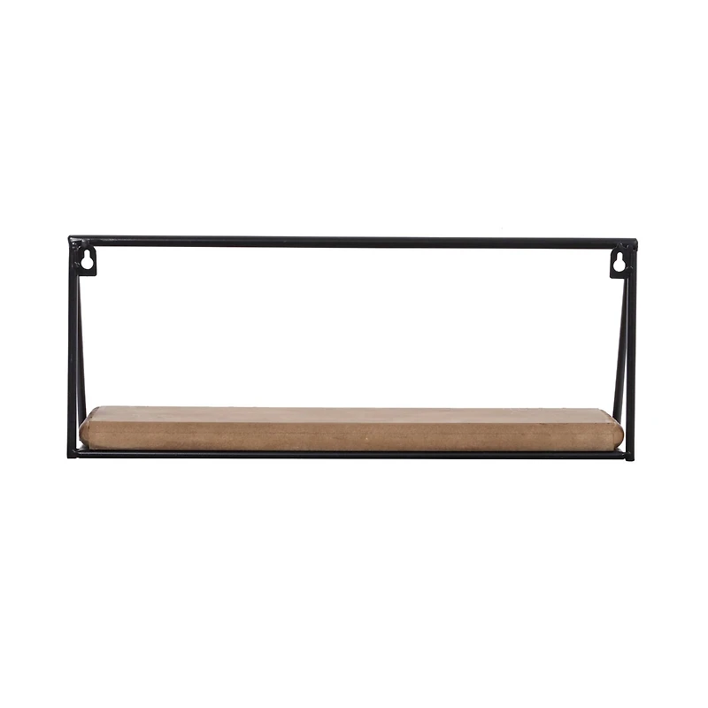 Set of 3 Black Metal Industrial Wall Shelf, 24", 19", 14"