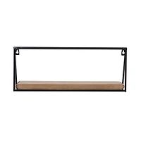 Set of 3 Black Metal Industrial Wall Shelf, 24", 19", 14"
