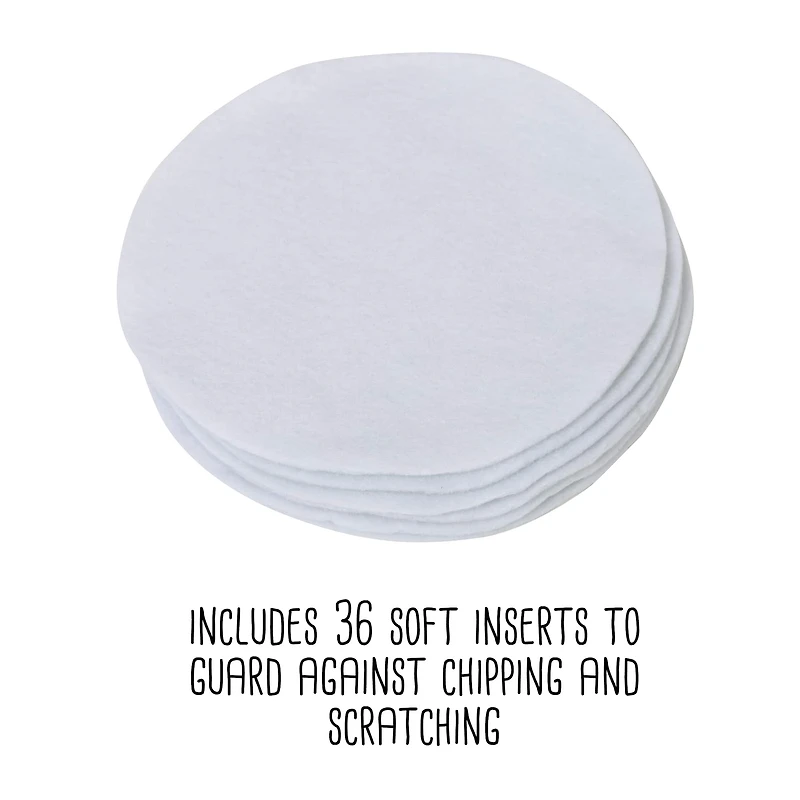 Honey Can Do Golden Scallop Round Dinnerware Storage Box Set