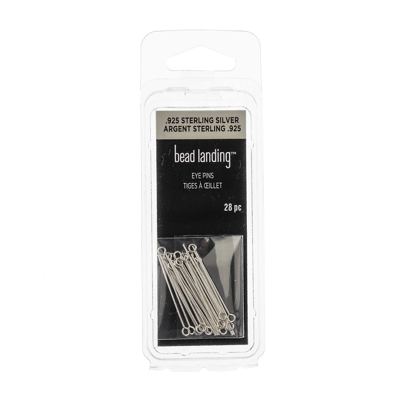 1" Sterling Silver Eye Pins, 28ct. by Bead Landing™