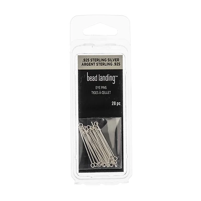 1" Sterling Silver Eye Pins, 28ct. by Bead Landing™