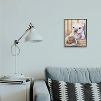 Stupell Industries French Bulldog with Donuts Dessert Pet Dog in Frame Wall Art
