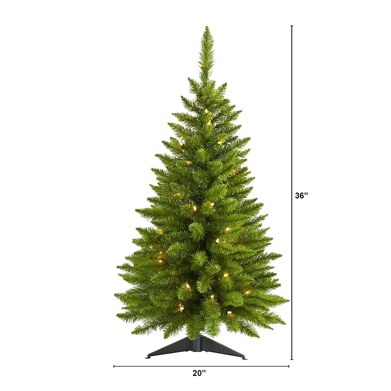3ft. Pre-Lit Providence Pine Artificial Christmas Tree, Warm White LED Lights