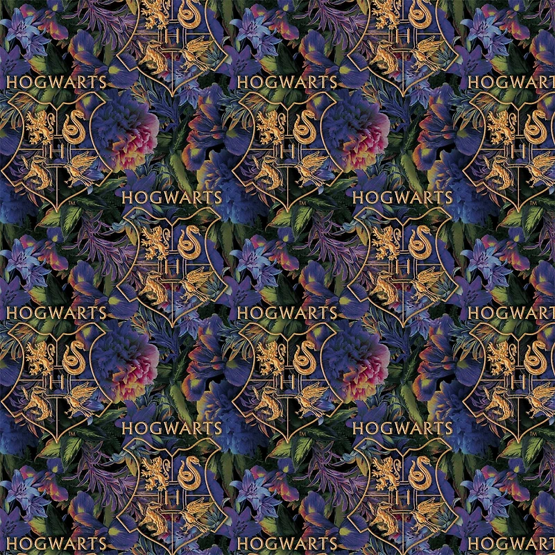 Harry Potter Floral Hogwarts Precut Cotton Fabric