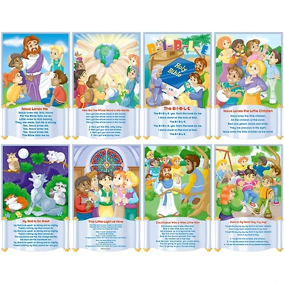 North Star Teacher Resources Children's Bible Songs Bulletin Board Chart Set