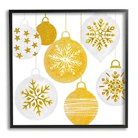 Stupell Industries Glimmering Hanging Christmas Baubles Framed Giclee Art
