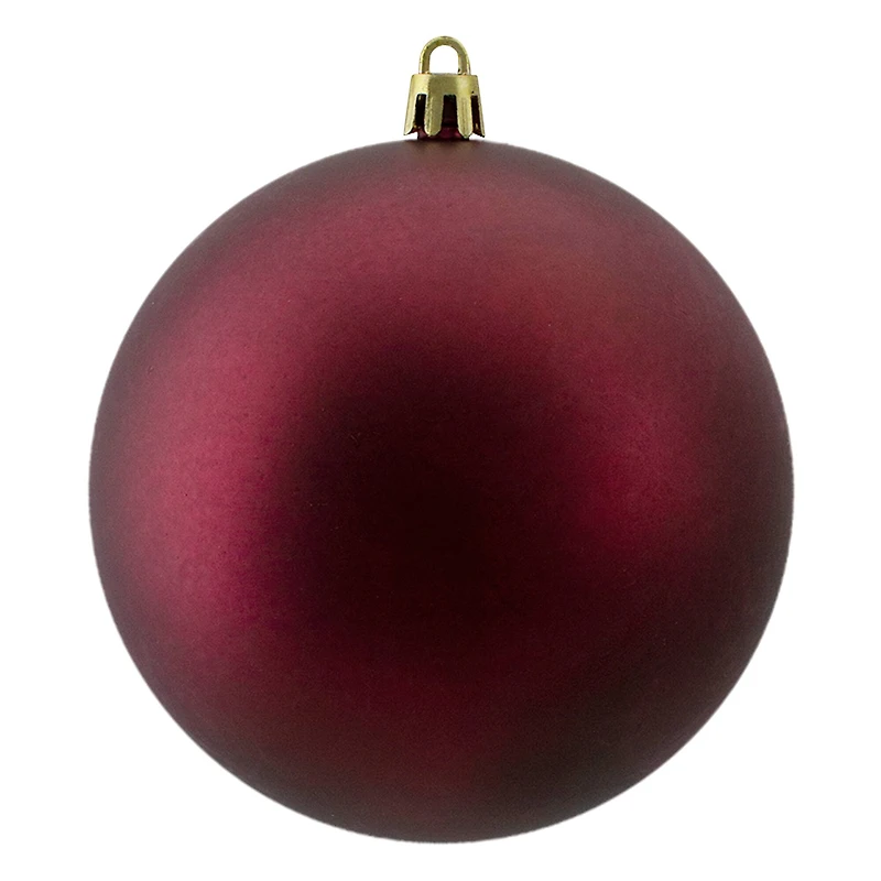 12ct Burgundy Red Shatterproof Matte Christmas Ball Ornaments 4" (100mm)