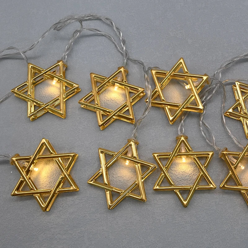 10ct. Gold Star of David Warm White LED String Lights by Ashland®