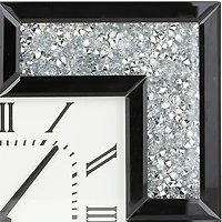 20" Black Wood Glam Wall Clock